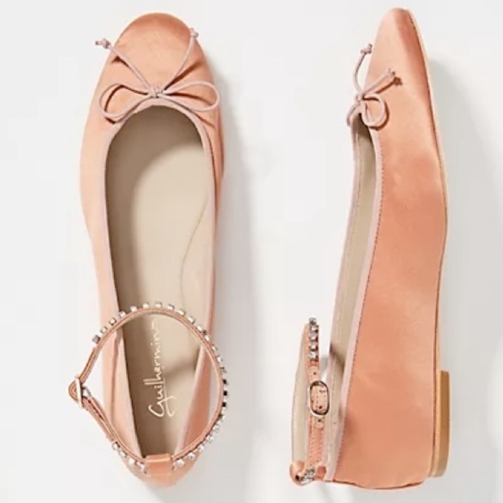 Anthropologie | Guilhermina Embellished Velvet Ballet Flats